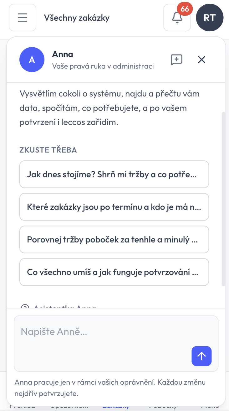 Obrázek z projektu Leo Baxiner — informační systém pro síť krejčovských poboček