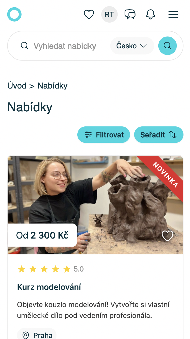Obrázek z projektu Oftenout – online tržiště a rezervační systém pro zážitky a služby