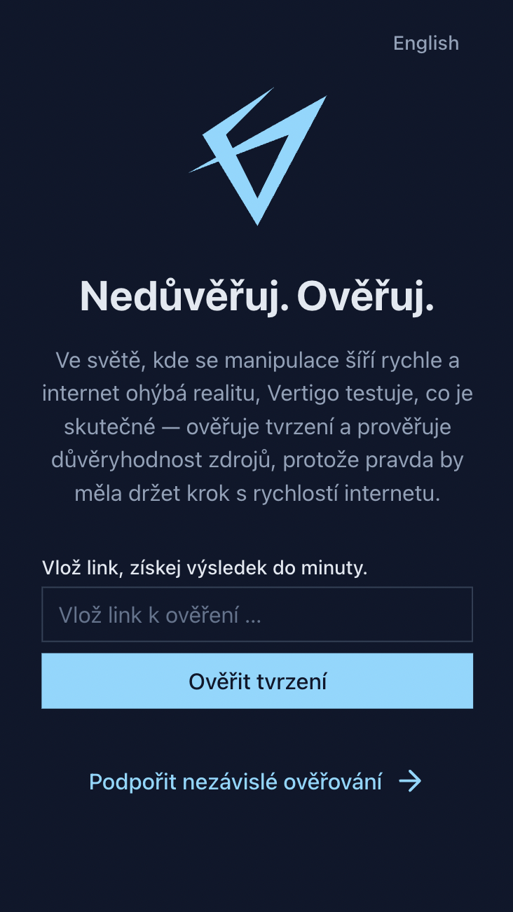 Obrázek z projektu Vertigo: ověřování obsahu a důvěryhodnosti webů